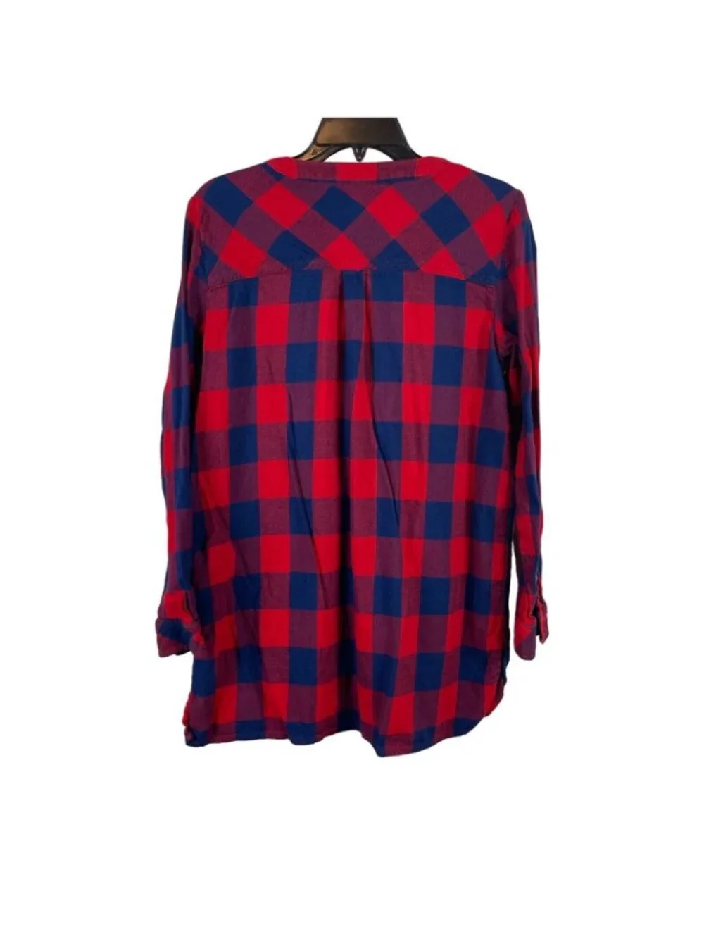 Gap Women Long Sleeve Plaid Pullover Top Shirt Size S - Picture 2 of 6